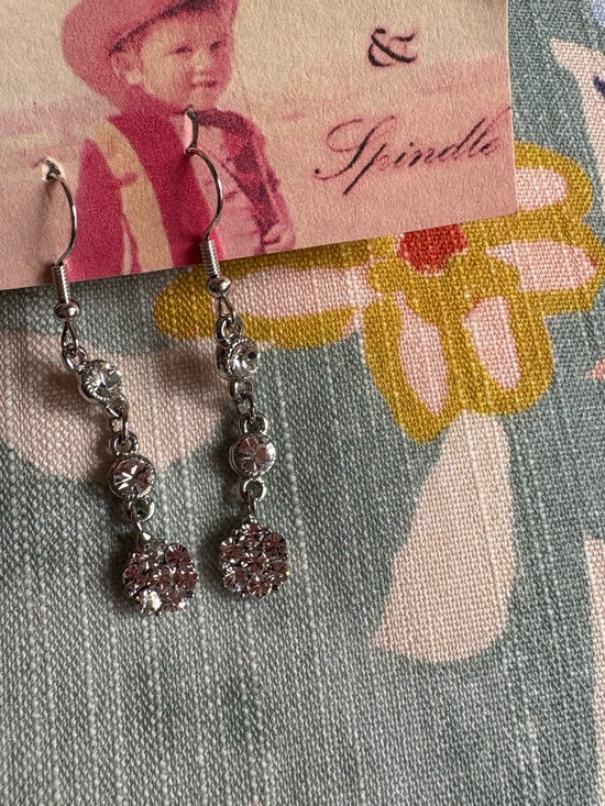 Source Unknown Jewelry - 3/$10 Silver Tone Y2K Rhinestone Dangle Earrings | Clear Crystal